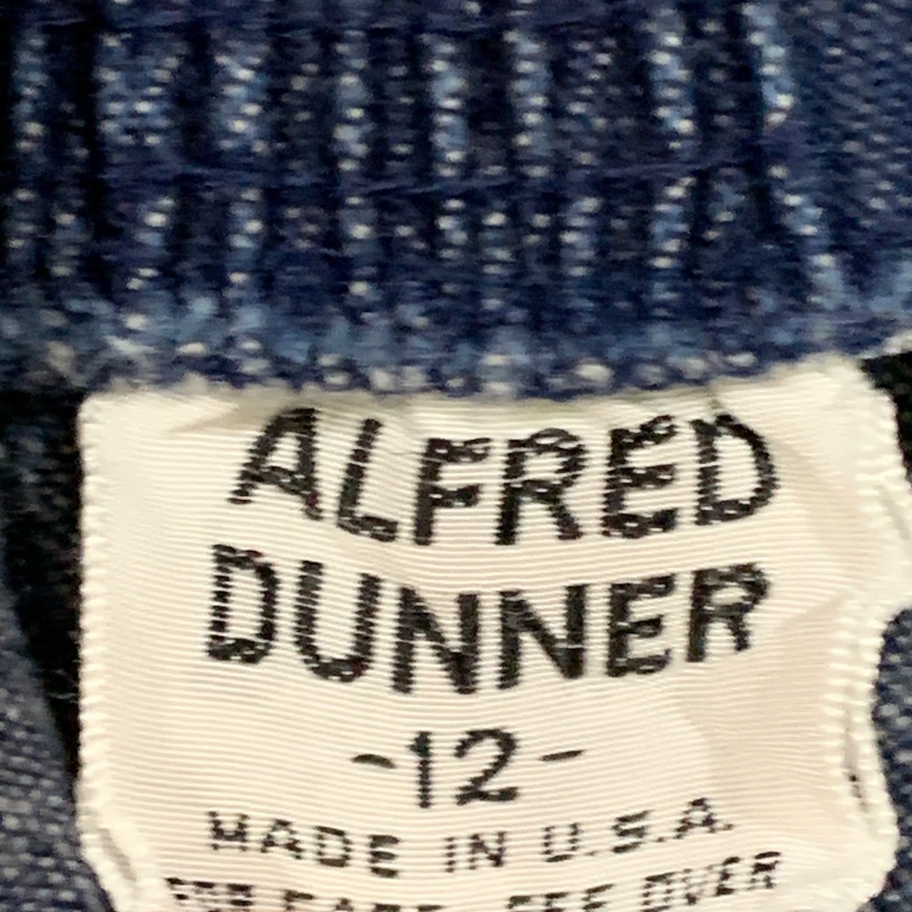 Alfred Dunner Denim Skirt Women 12 Blue Button Front Midi Vintage Made in USA - Picture 2 of 5